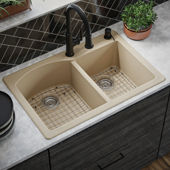Quartz Composite Bisque Kitchen Sink Matte 5