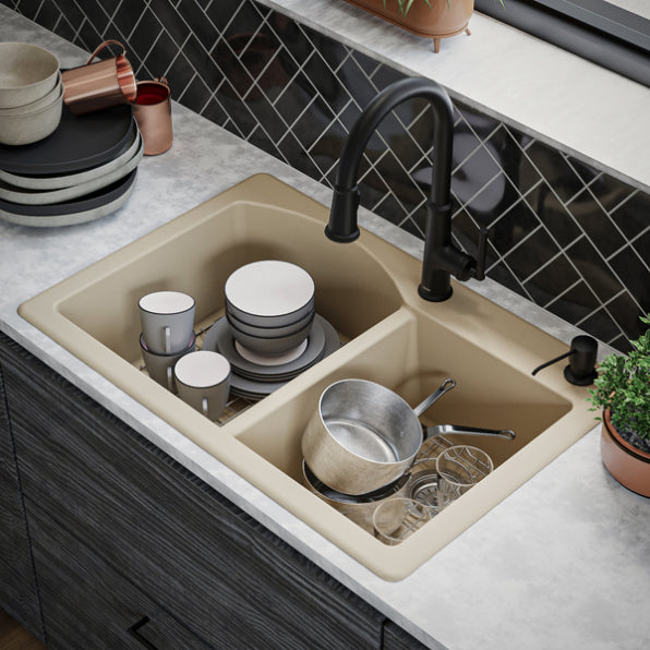 Quartz Composite Bisque Kitchen Sink Matte 7