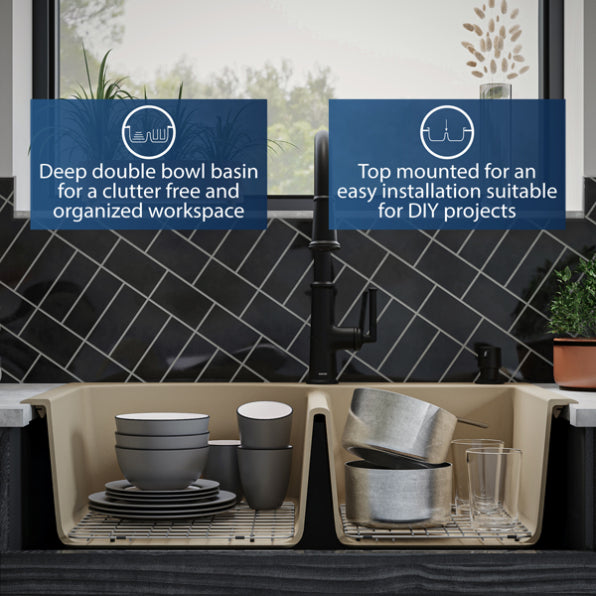Quartz Composite Bisque Kitchen Sink Matte 9