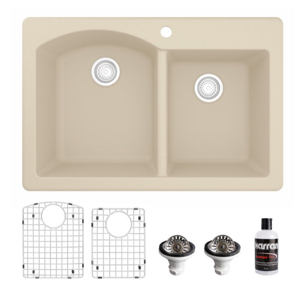 Quartz Composite Bisque Kitchen Sink Matte 1