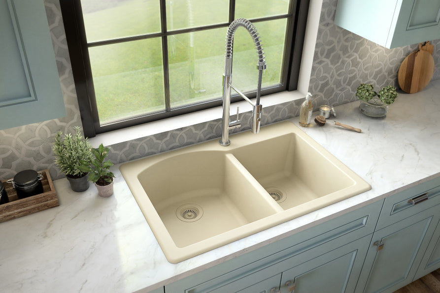 Quartz Composite Bisque Kitchen Sink Matte 4