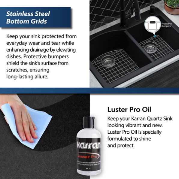 Quartz Composite Black Kitchen Sink Matte 11
