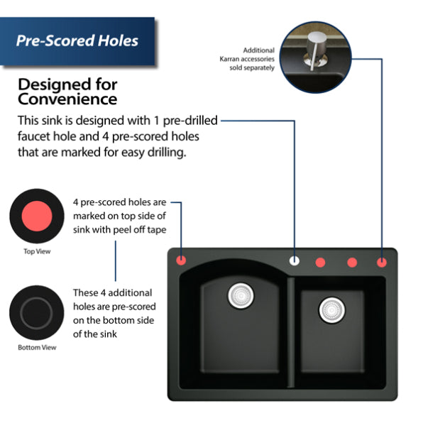 Quartz Composite Black Kitchen Sink Matte 4