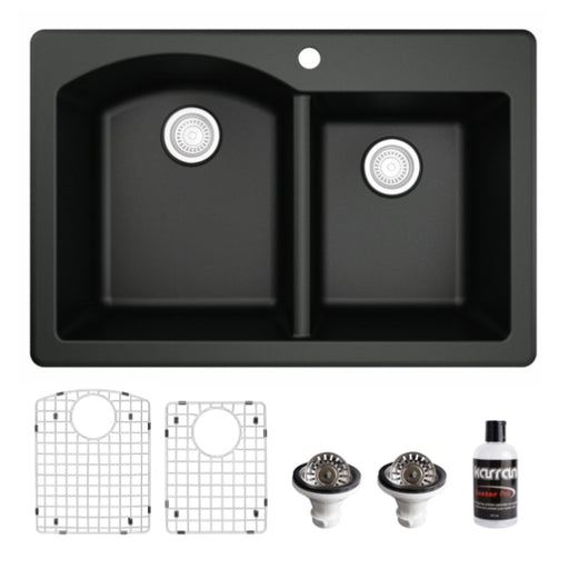 Quartz Composite Black Kitchen Sink Matte 1