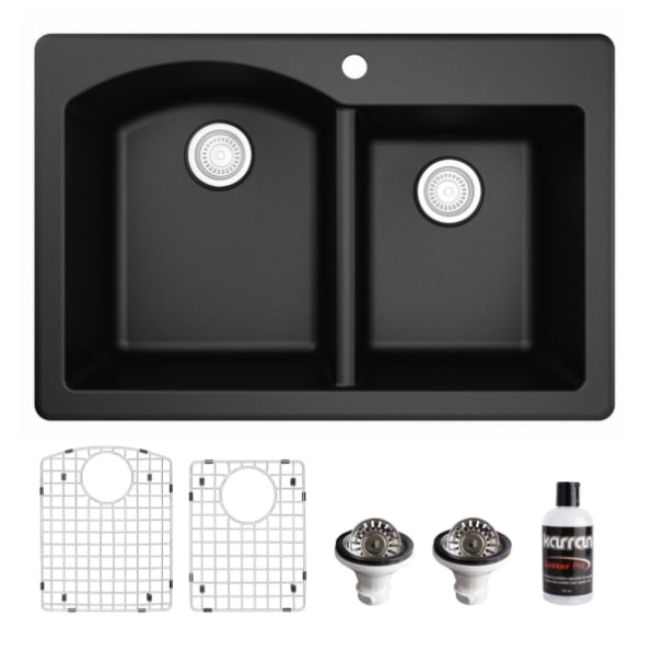 Quartz Composite Black Kitchen Sink Matte 1