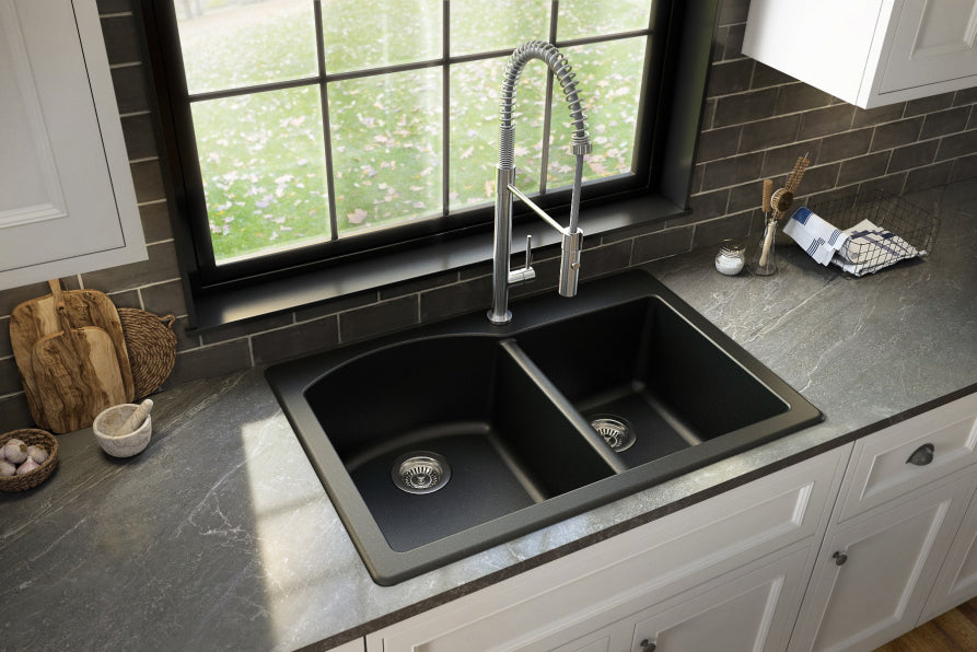 Quartz Composite Black Kitchen Sink Matte 4