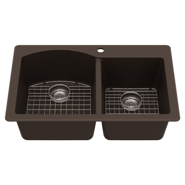 Quartz Composite Brown Kitchen Sink Matte 2