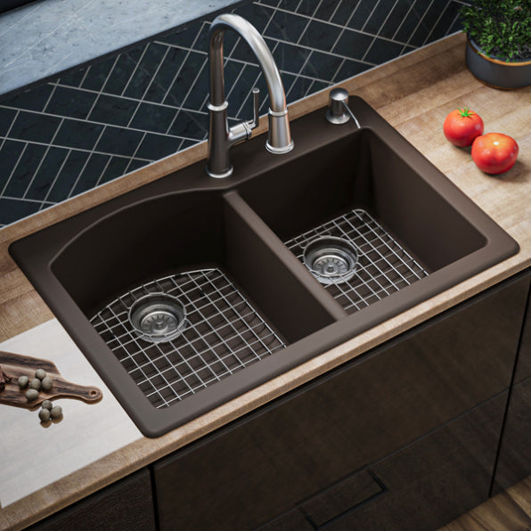 Quartz Composite Brown Kitchen Sink Matte 5