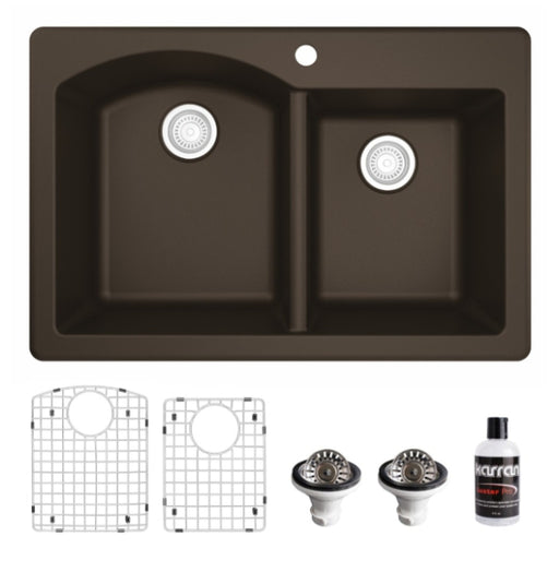 Quartz Composite Brown Kitchen Sink Matte 1