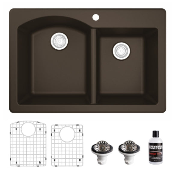 Quartz Composite Brown Kitchen Sink Matte 1