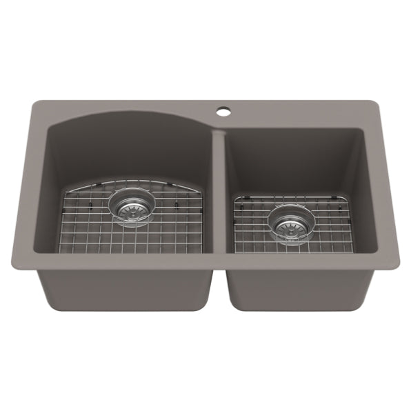 Quartz Composite Concrete Kitchen Sink Matte 2