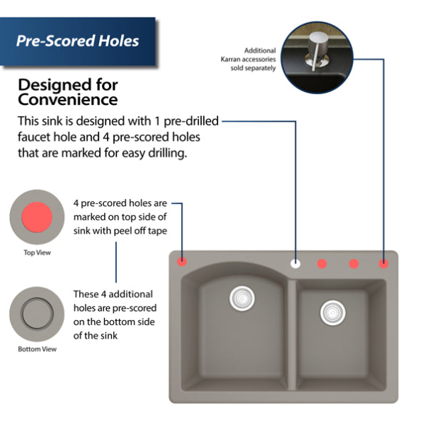 Quartz Composite Concrete Kitchen Sink Matte 4