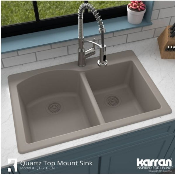 Quartz Composite Concrete Kitchen Sink Matte 5