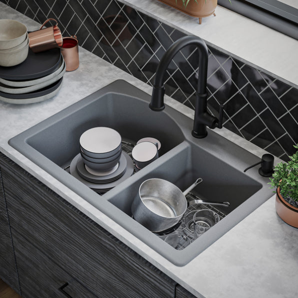 Quartz Composite Grey Kitchen Sink Matte 7