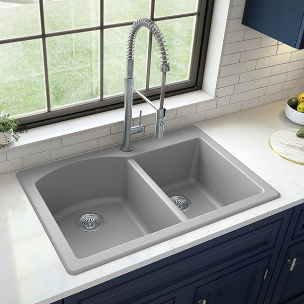 Quartz Composite Grey Kitchen Sink Matte 4
