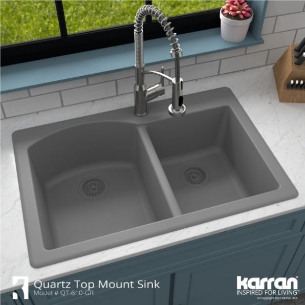 Quartz Composite Grey Kitchen Sink Matte 5