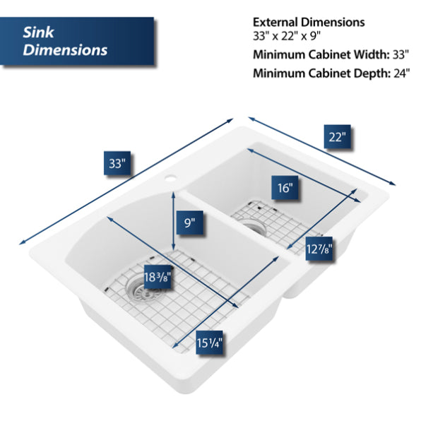 Quartz Composite White Kitchen Sink Matte 3