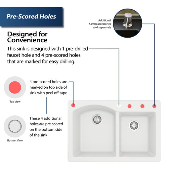 Quartz Composite White Kitchen Sink Matte 4