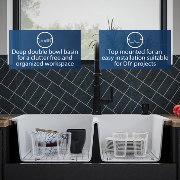 Quartz Composite White Kitchen Sink Matte 8