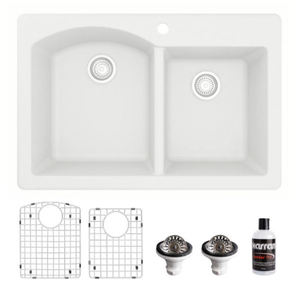 Quartz Composite White Kitchen Sink Matte 1