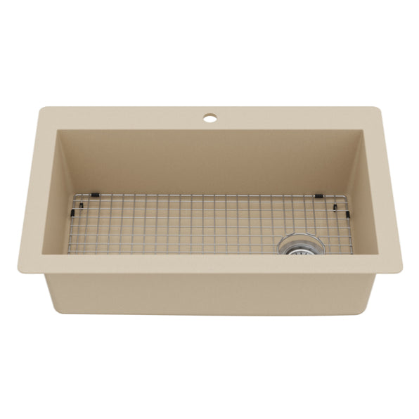 Quartz Composite Bisque Kitchen Sink Matte 2