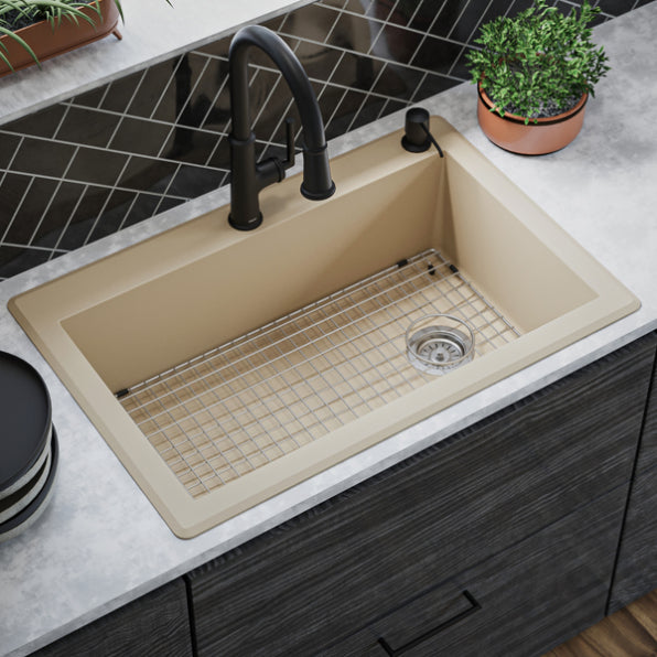 Quartz Composite Bisque Kitchen Sink Matte 5