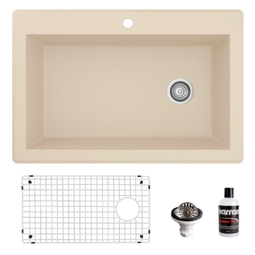 Quartz Composite Bisque Kitchen Sink Matte 1