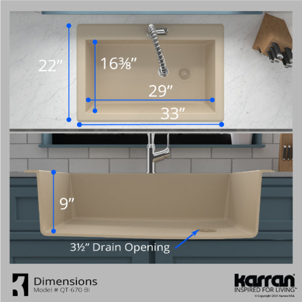 Quartz Composite Bisque Kitchen Sink Matte 7