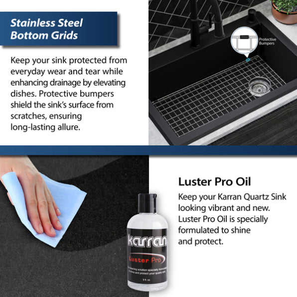 Quartz Composite Black Kitchen Sink Matte 11