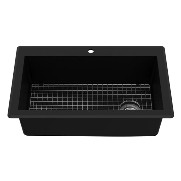 Quartz Composite Black Kitchen Sink Matte 2