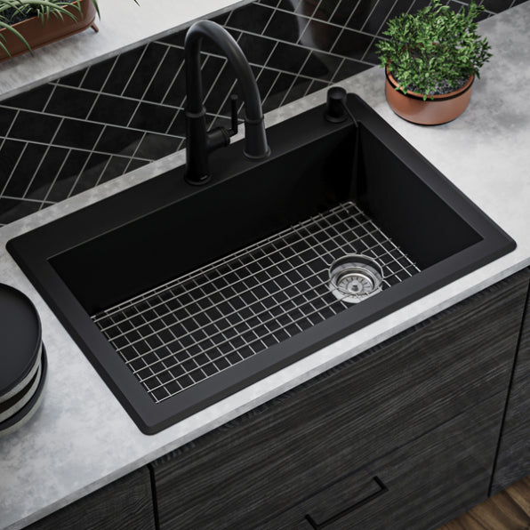 Quartz Composite Black Kitchen Sink Matte 5
