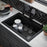 Quartz Composite Black Kitchen Sink Matte 7