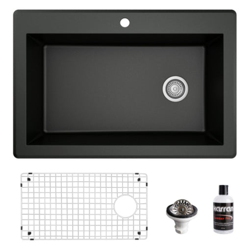 Quartz Composite Black Kitchen Sink Matte 1
