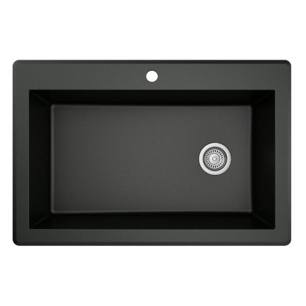 Quartz Composite Black Kitchen Sink Matte 1