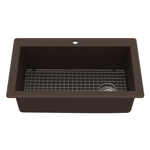 Quartz Composite Brown Kitchen Sink Matte 2