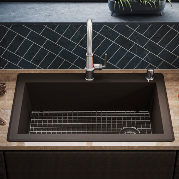 Quartz Composite Brown Kitchen Sink Matte 6