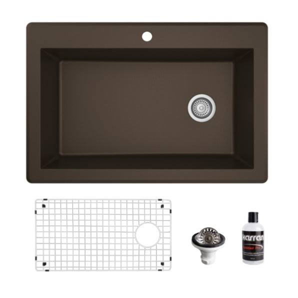 Quartz Composite Brown Kitchen Sink Matte 1