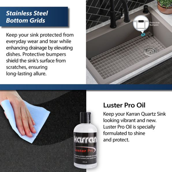 Quartz Composite Concrete Kitchen Sink Matte 11