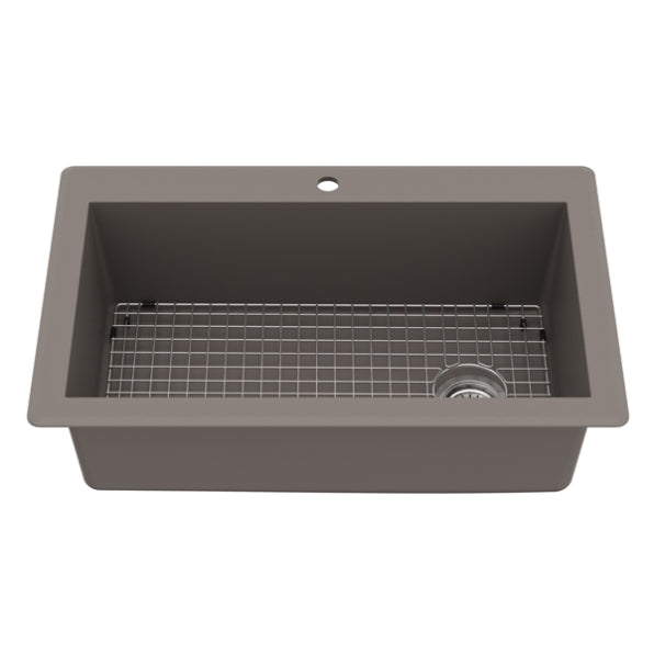 Quartz Composite Concrete Kitchen Sink Matte 2