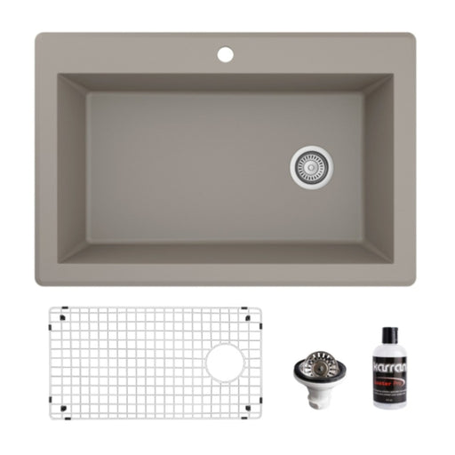 Quartz Composite Concrete Kitchen Sink Matte 1