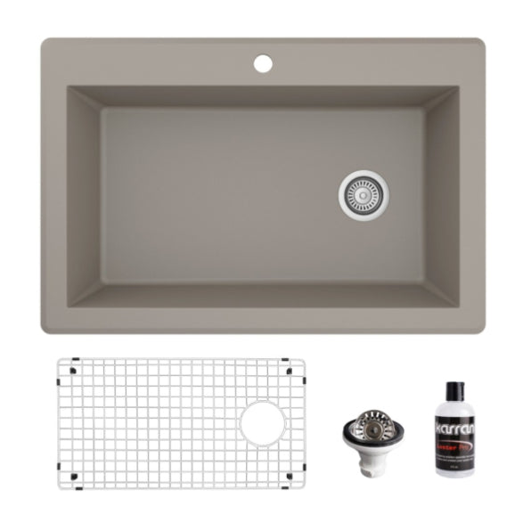 Quartz Composite Concrete Kitchen Sink Matte 1