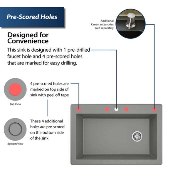 Quartz Composite Grey Kitchen Sink Matte 4