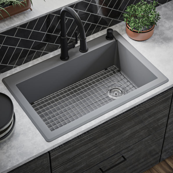 Quartz Composite Grey Kitchen Sink Matte 5