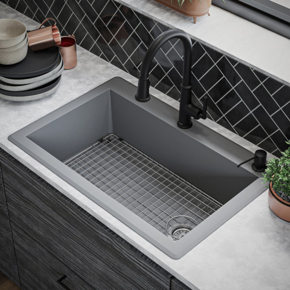 Quartz Composite Grey Kitchen Sink Matte 6