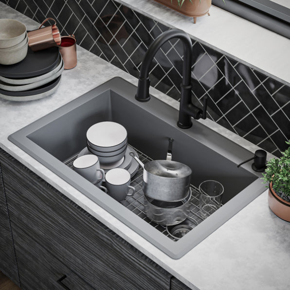 Quartz Composite Grey Kitchen Sink Matte 7