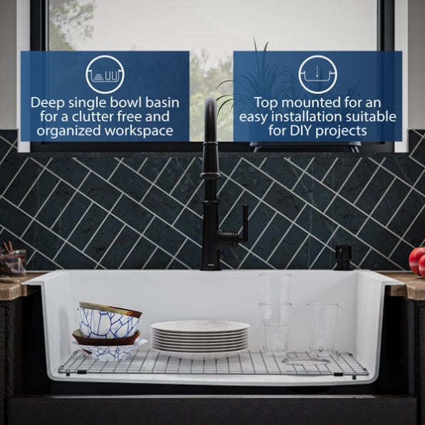 Quartz Composite White Kitchen Sink Matte 9