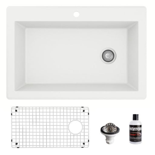 Quartz Composite White Kitchen Sink Matte 1