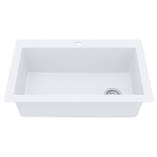Quartz Composite White Kitchen Sink Matte 2
