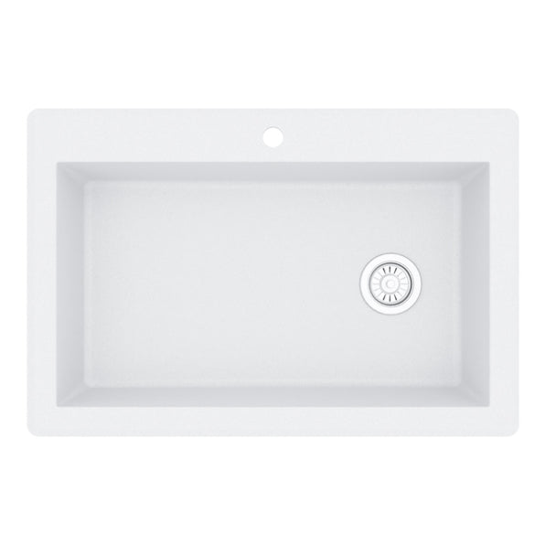 Quartz Composite White Kitchen Sink Matte 1
