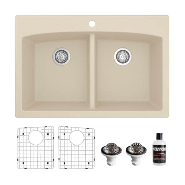 Quartz Composite Bisque Kitchen Sink Matte 1